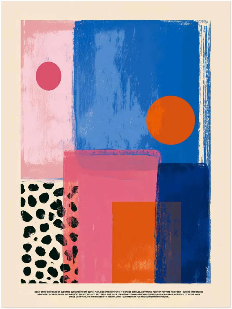 Blaue pinke Formen Leinwandbild