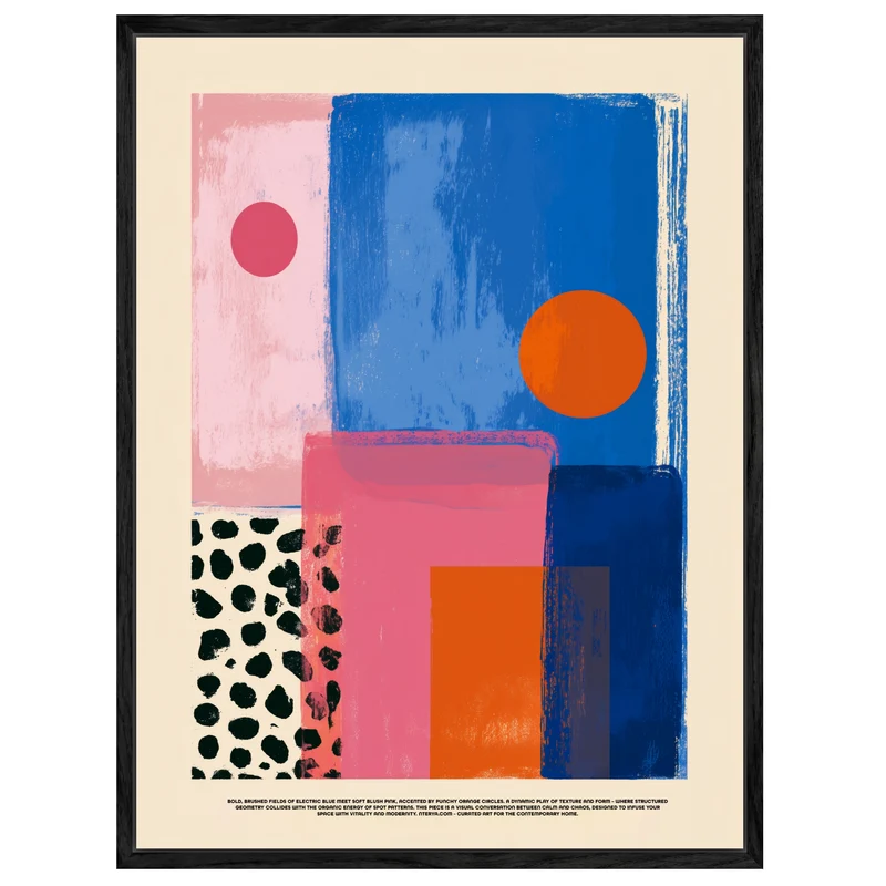 Blaue pinke Formen Leinwandbild