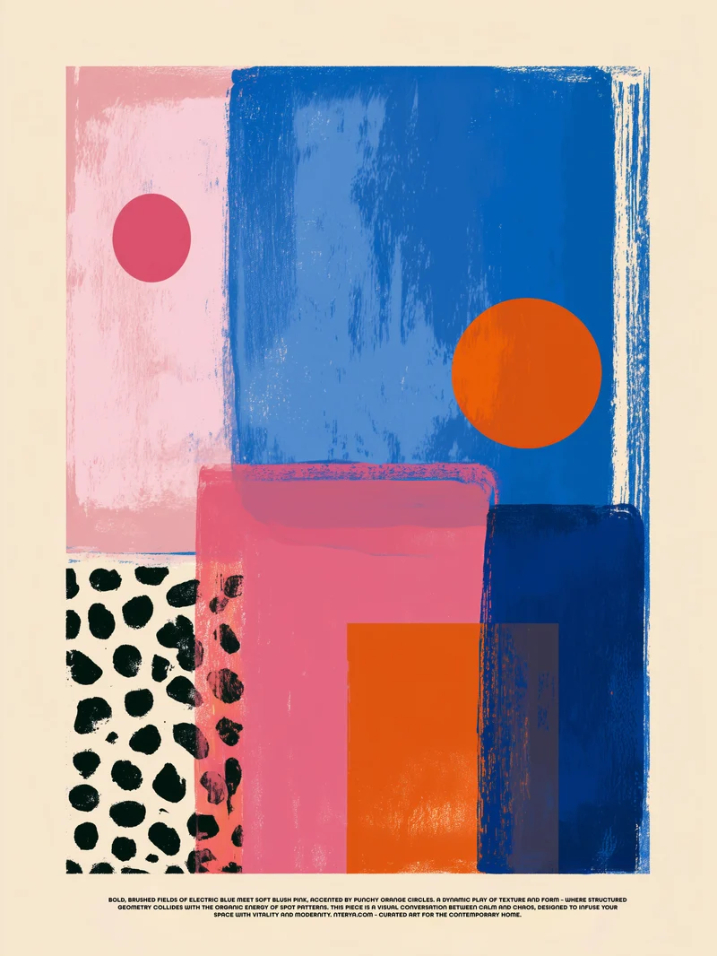 Blaue pinke Formen Poster