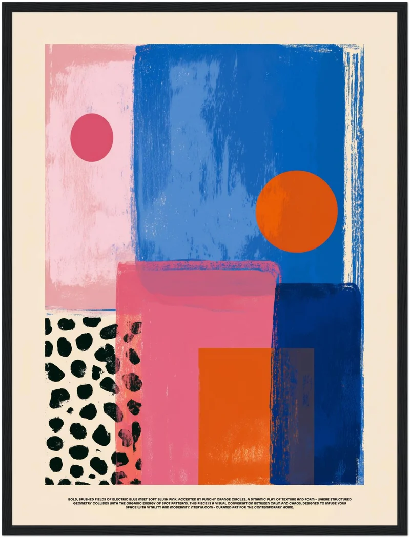 Blaue pinke Formen Poster