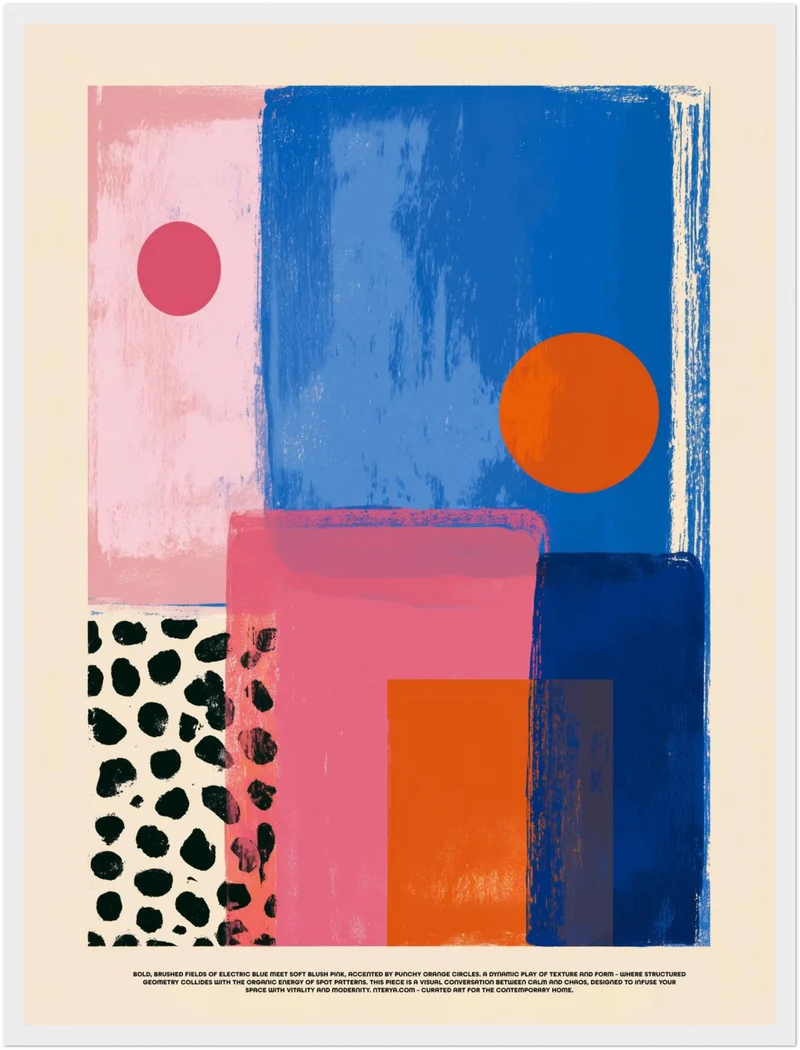 Blaue pinke Formen Poster