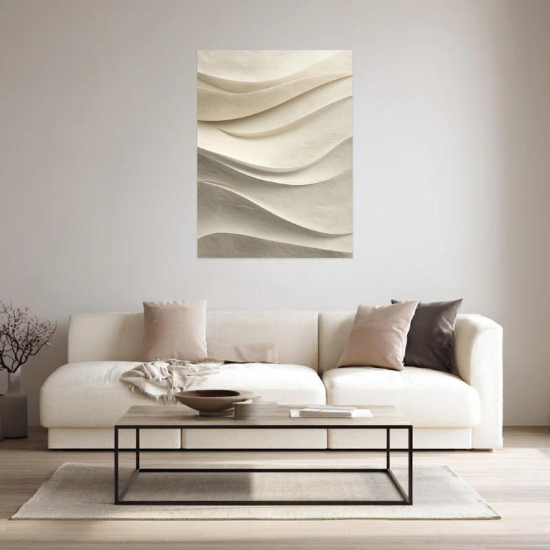 Sandfarbene Papierwellen Poster