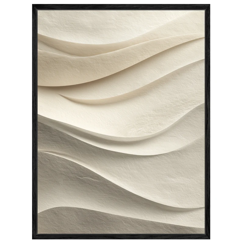 Sandfarbene Papierwellen Leinwandbild