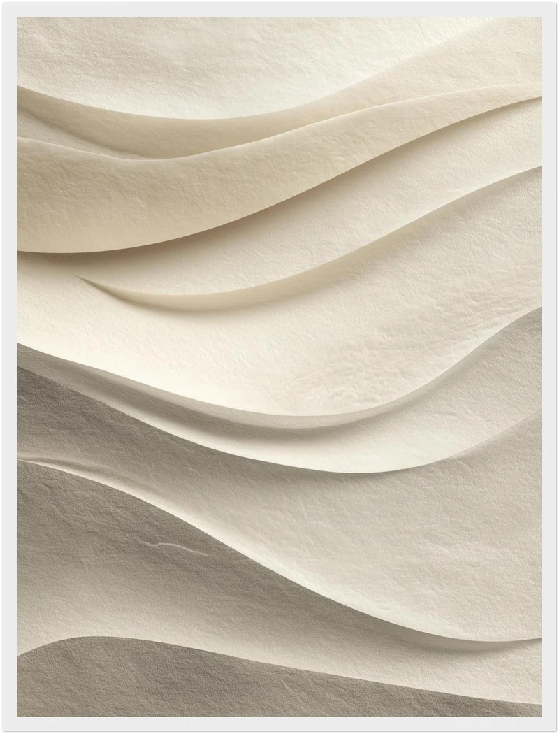 Sandfarbene Papierwellen Poster