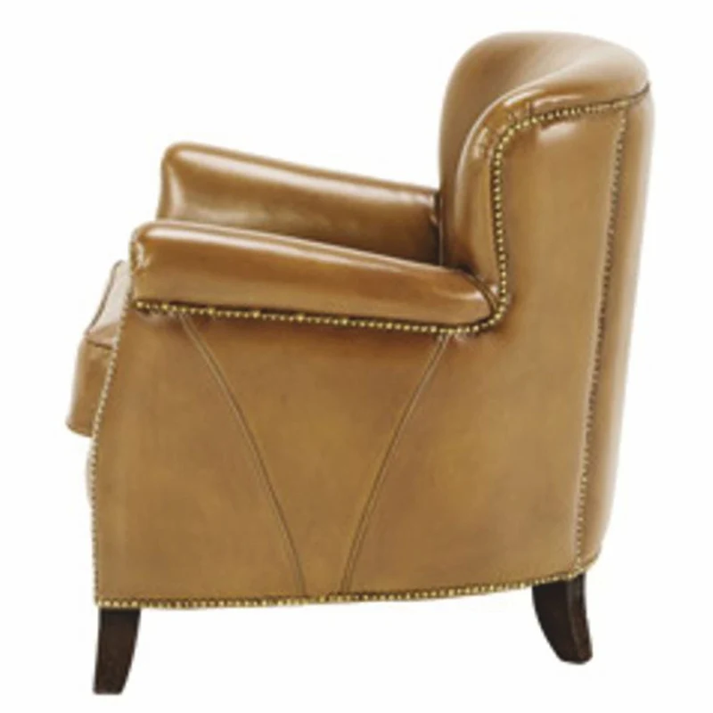 Casa Padrino Luxus Leder Sessel Braun / Schwarz 72 x 72 x H. 75 cm - Echtleder Wohnzimmer Möbel