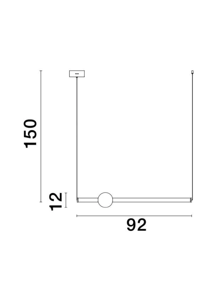 Neutron LED Pendelleuchte Horizontal 3000K Gold