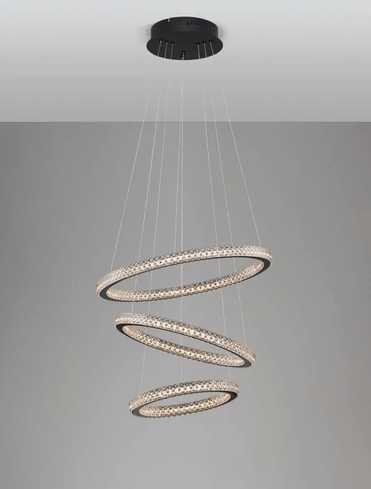 Ginevra LED Pendelleuchte 3-flammig Ø 51cm 3000K Schwarz