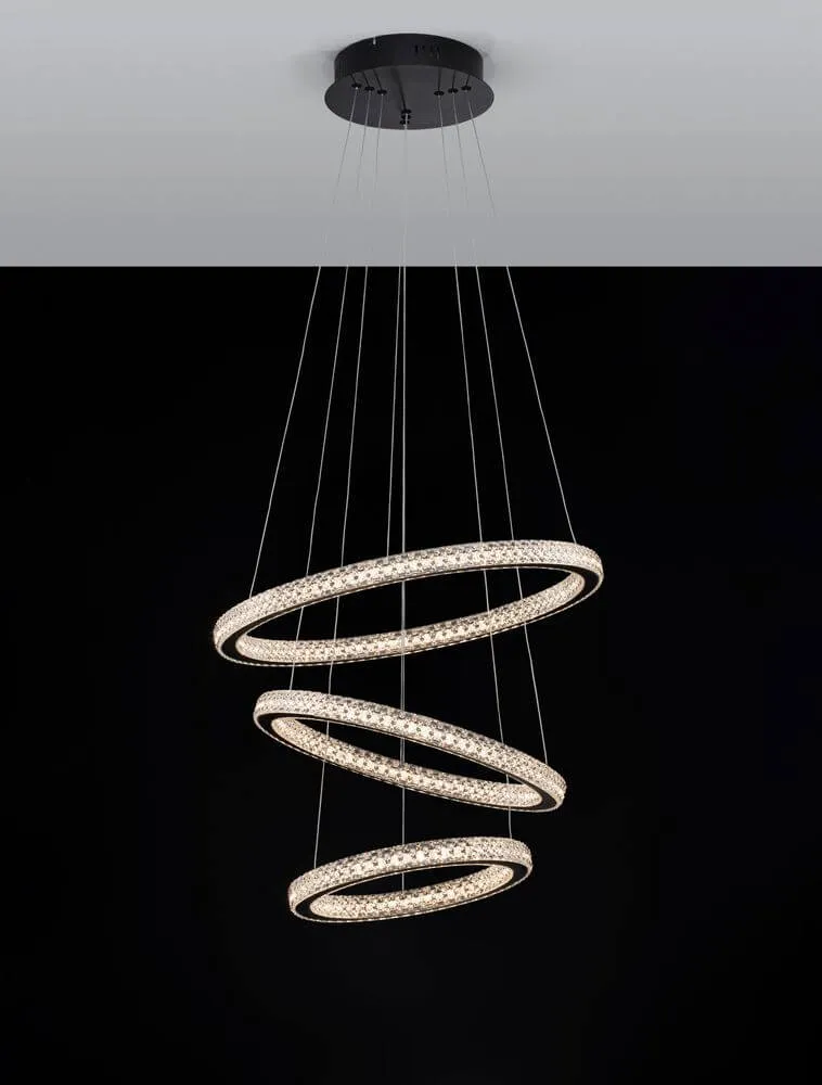 Ginevra LED Pendelleuchte 3-flammig Ø 51cm 3000K Schwarz