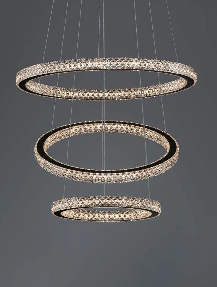 Ginevra LED Pendelleuchte 3-flammig Ø 51cm 3000K Schwarz