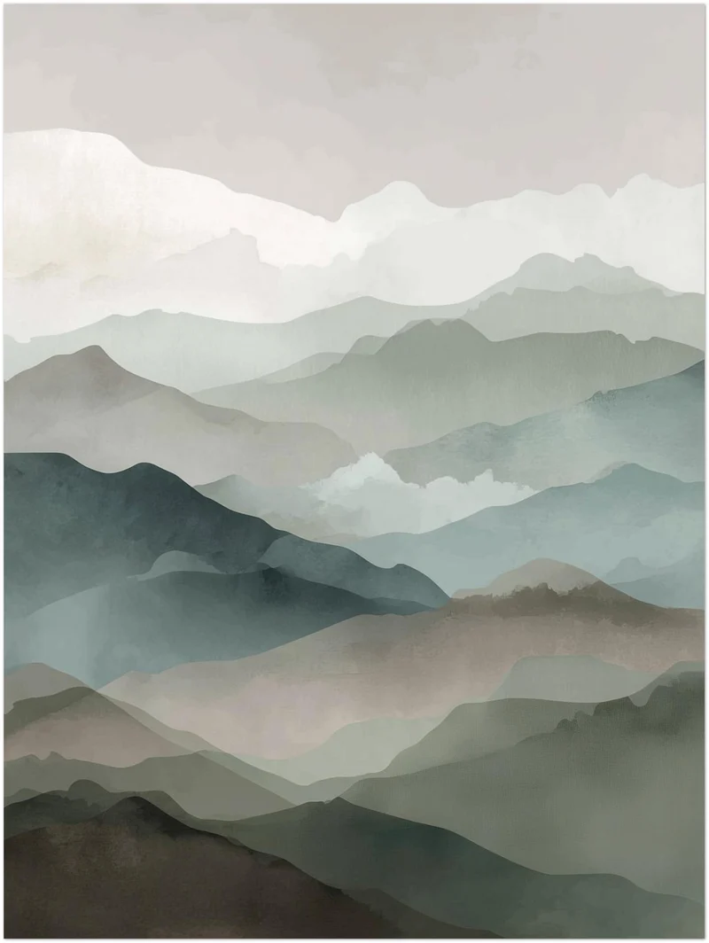 Nebelige Berghorizonte Leinwandbild