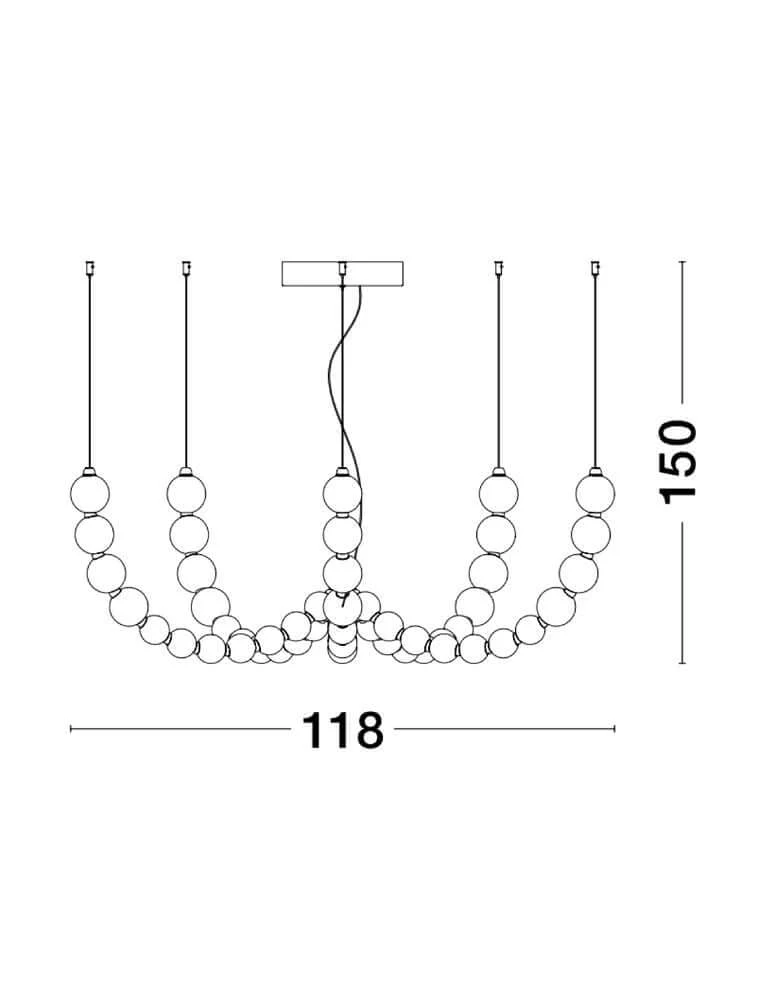 Perla LED Pendelleuchte 55-flammig Ø 118cm 3000K Gold