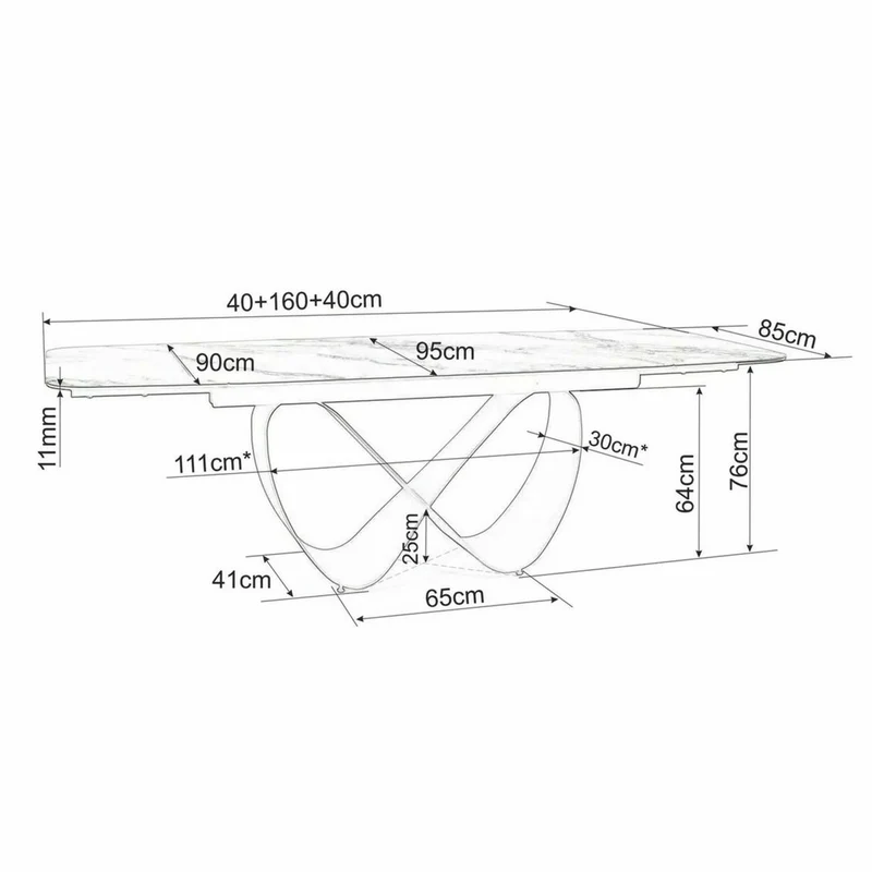 Casa Padrino Luxus Esstisch Weiß / Bernstein / Messing 160-240 cm - Ausziehbar