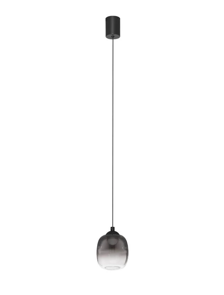 Kita LED Pendelleuchte Ø 10cm 3000K Schwarz, Rauch