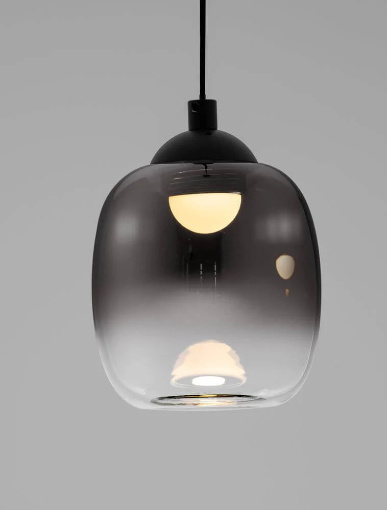 Kita LED Pendelleuchte Ø 10cm 3000K Schwarz, Rauch