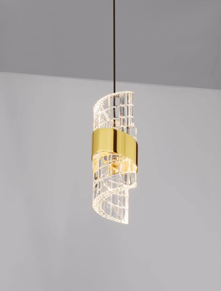 Seneca LED Pendelleuchte Ø 6,5cm 3000K Schwarz, Gold
