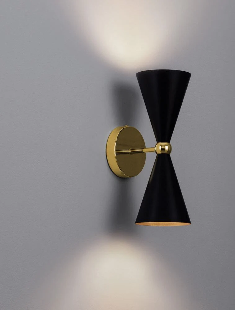 Gala Wandleuchte Gold, Schwarz