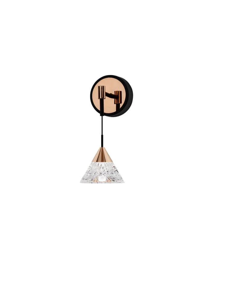 Paluz LED Wandleuchte 3000K Schwarz, Roségold