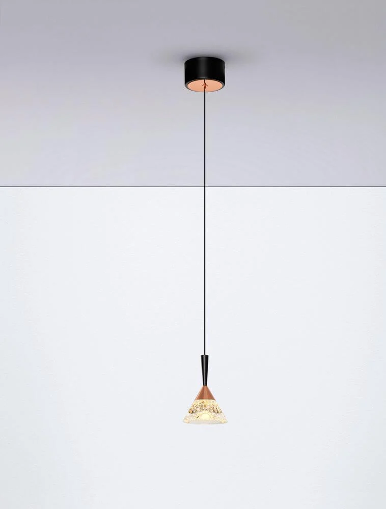 Paluz LED Pendelleuchte Ø 10,5cm 3000K Schwarz, Roségold