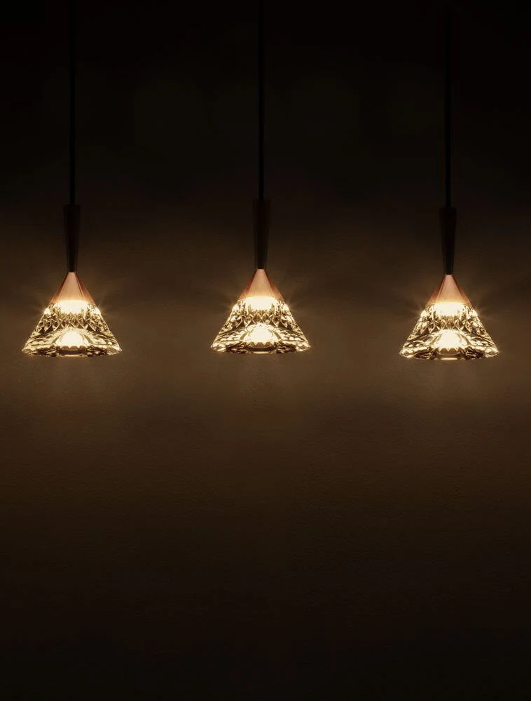 Paluz LED Pendelleuchte Balken 90,5 cm 5-flammig 3000K Schwarz, Roségold