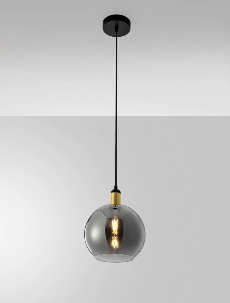 Mirro Pendelleuchte Ø 25cm Gold, Schwarz, Rauch
