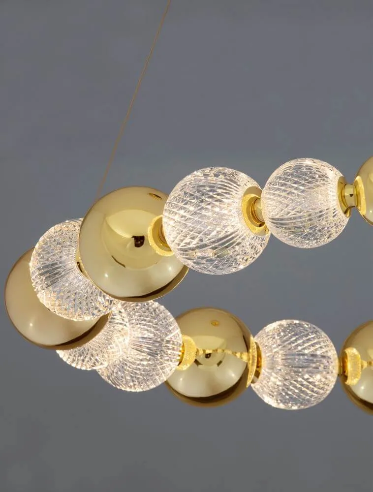 Brille LED Pendelleuchte 12-flammig Ø 94cm 3200K Gold