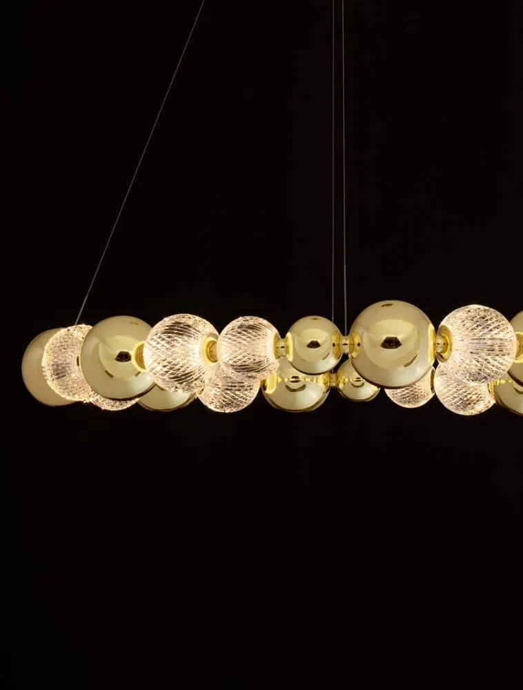 Brille LED Pendelleuchte 12-flammig Ø 94cm 3200K Gold