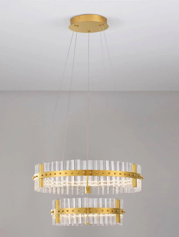 Kezo LED Pendelleuchte 2-flammig Ø 60cm 3000K Gold