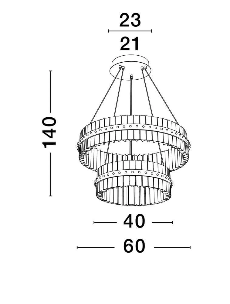 Kezo LED Pendelleuchte 2-flammig Ø 60cm 3000K Gold