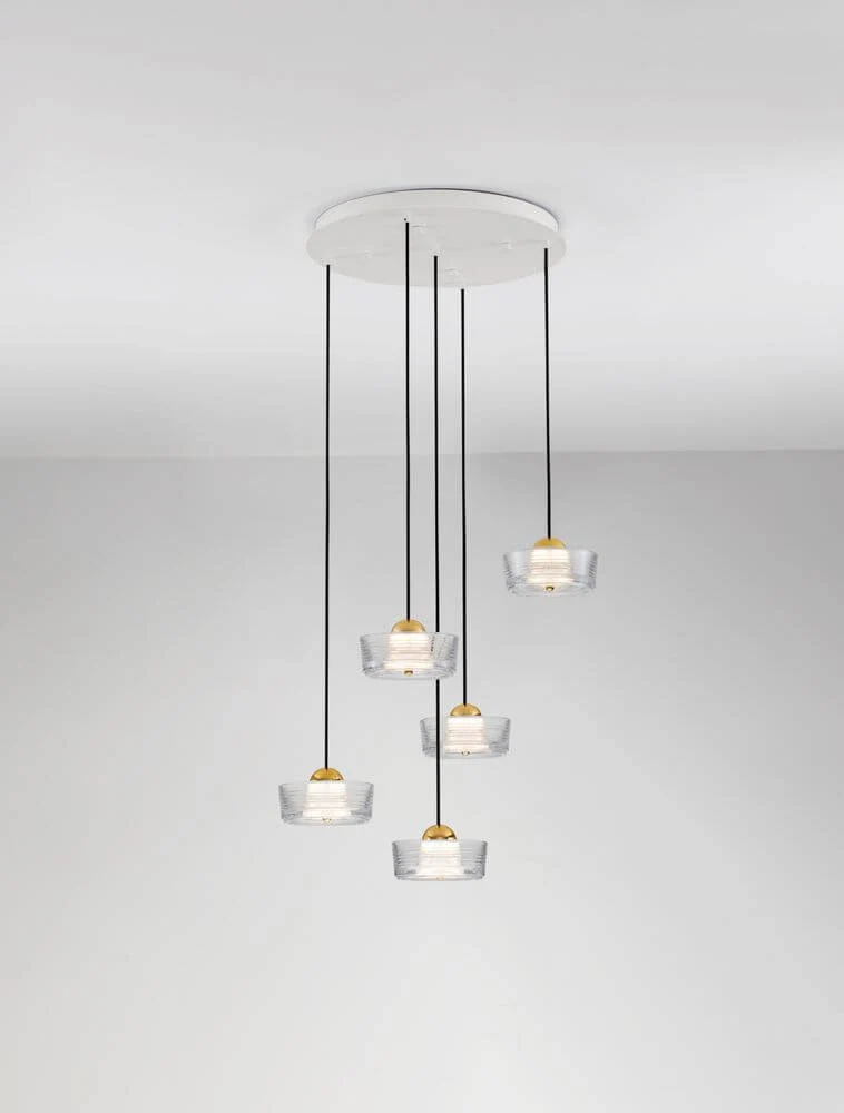 Keros LED Pendelleuchte 5-flammig 3000K Gold