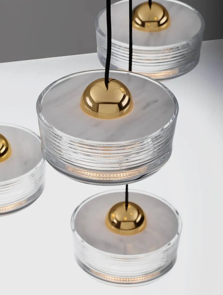 Keros LED Pendelleuchte 5-flammig 3000K Gold