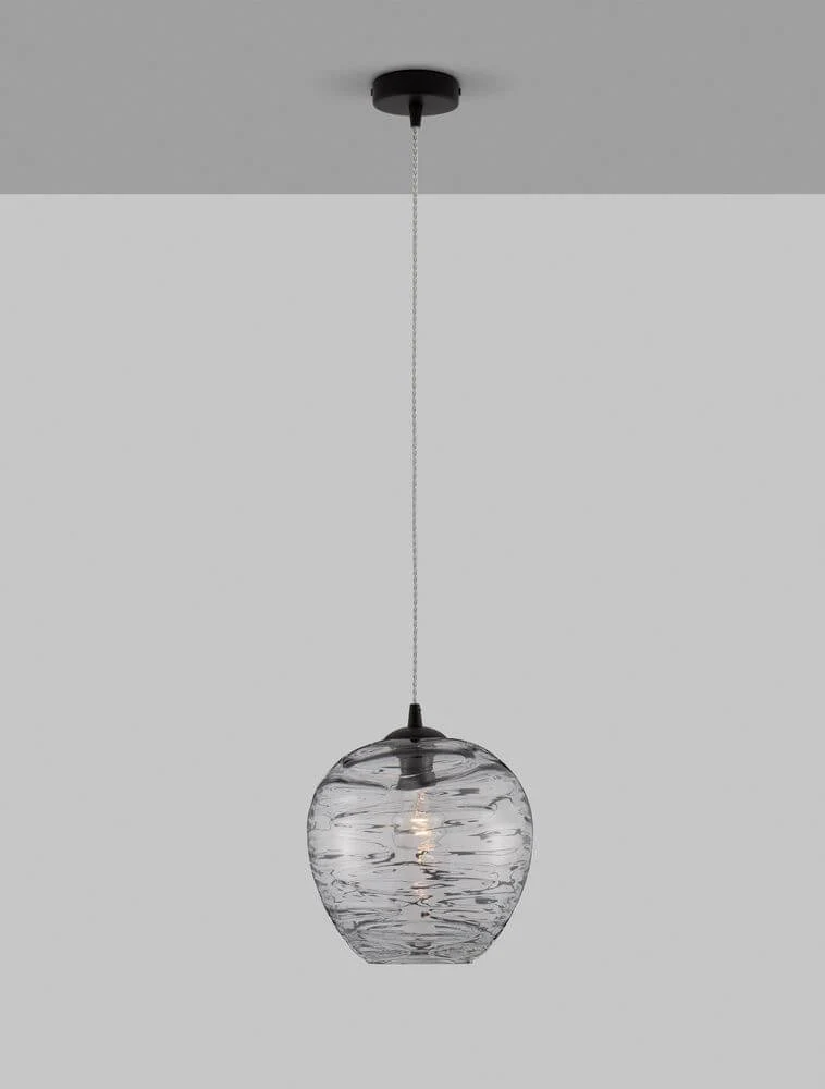 Evleen Pendelleuchte Ø 25cm Schwarz, Grau