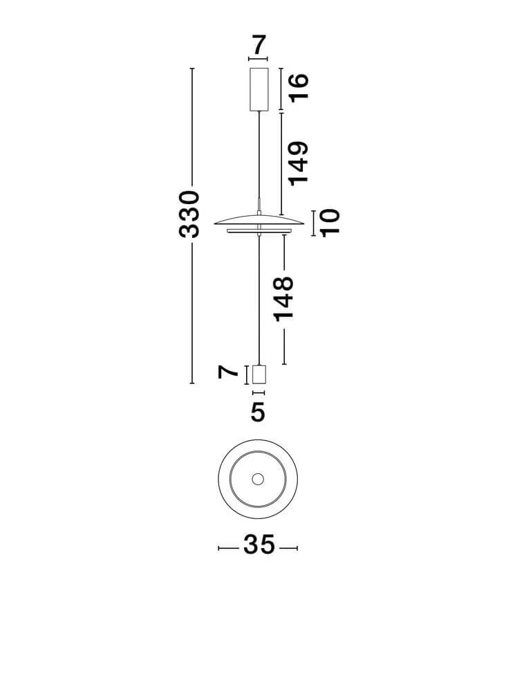 Olos LED Deckenleuchte Ø 35cm 3000K Weiß,Chrom