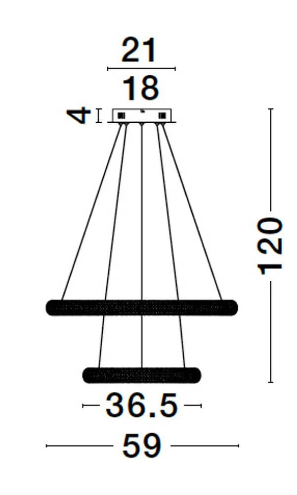 Medora LED Pendelleuchte 2-flammig Ø 59cm 3000K Messing-Gold