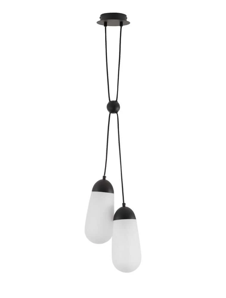 Blaky Pendelleuchte 2-flammig Ø 25,2cm Schwarz, Weiß