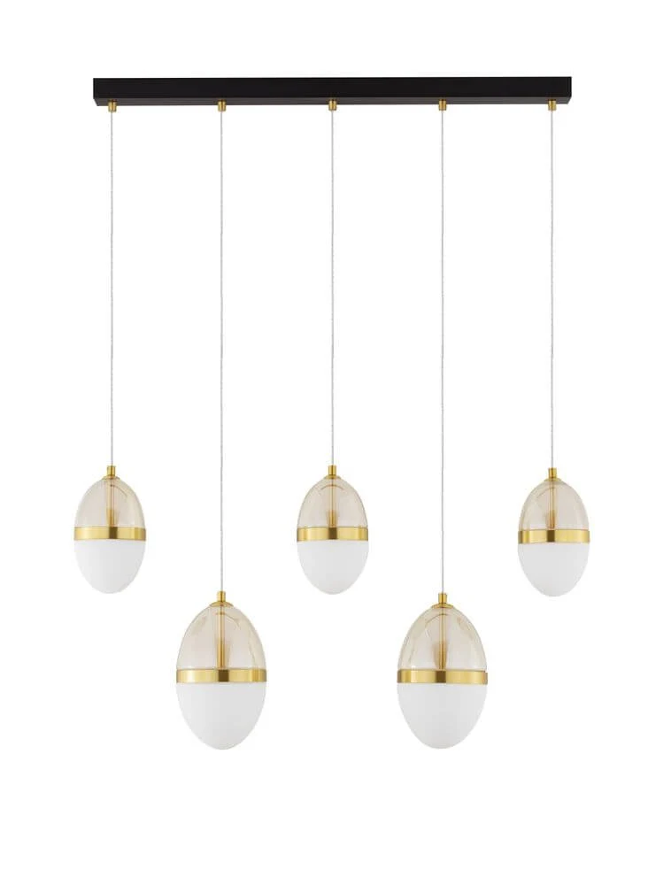 Egna Pendelleuchte 5-flammig Balken 3000K Gold