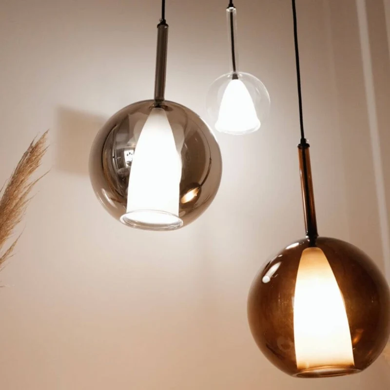 s.luce Belluna Glas-Pendelleuchte 150cm Textilkabel