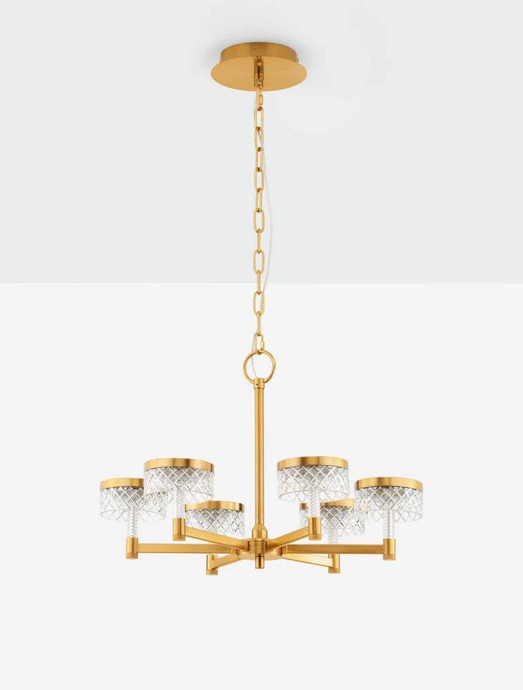 Bion LED Pendelleuchte 6-flammig Ø 70,7cm 3000K Gold