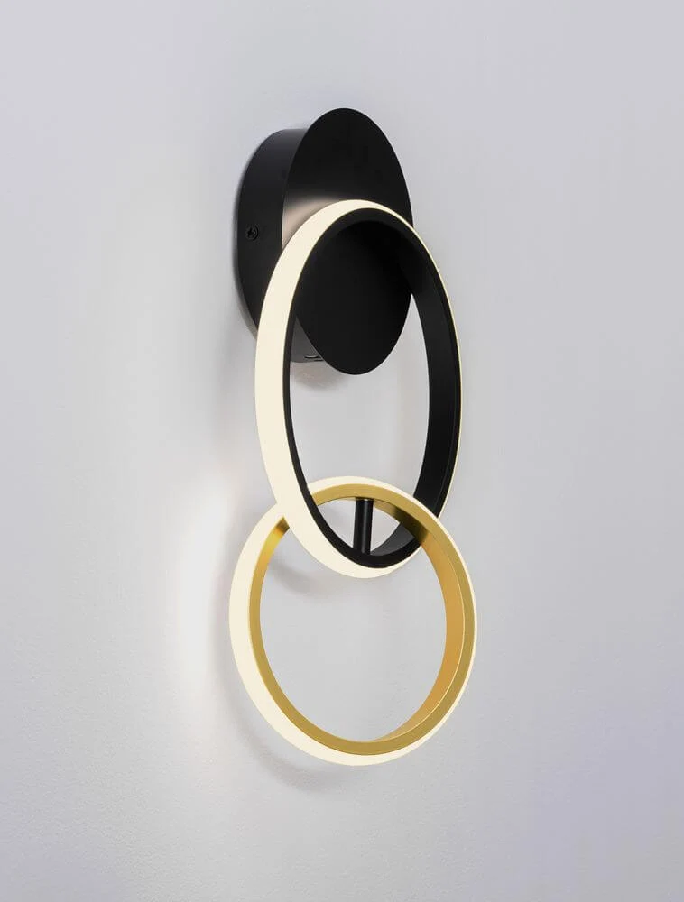 Imar LED Wandleuchte 2-flammig Ø 21cm 3200K Schwarz, Gold