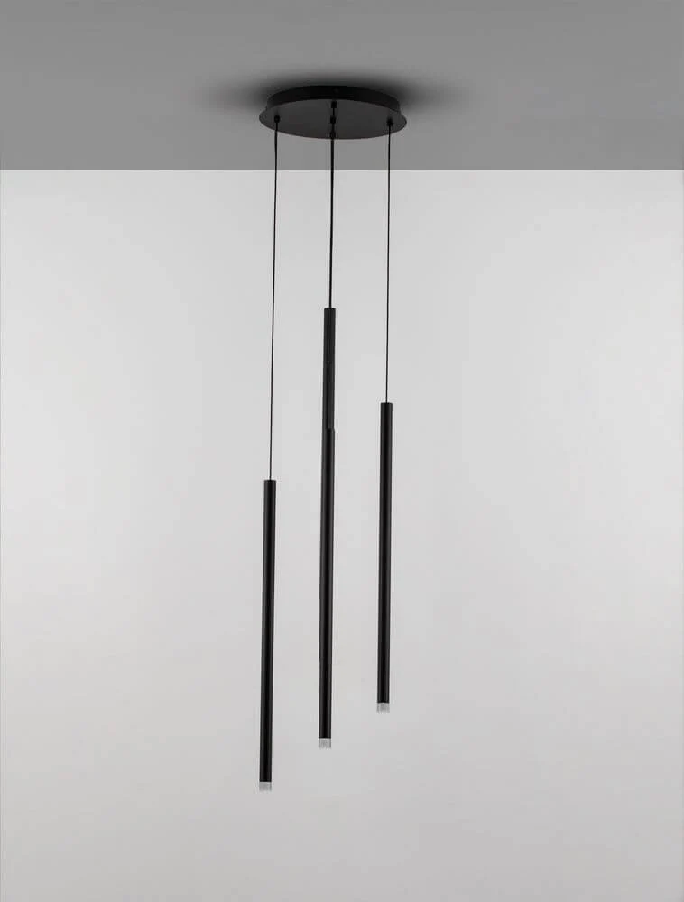 Dandia LED Pendelleuchte 5-flammig Ø 35,5cm 3000K Schwarz
