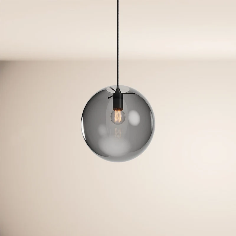 s.luce Orb Glaskugel Galerieleuchte 500cm Aufhängung Schwarz