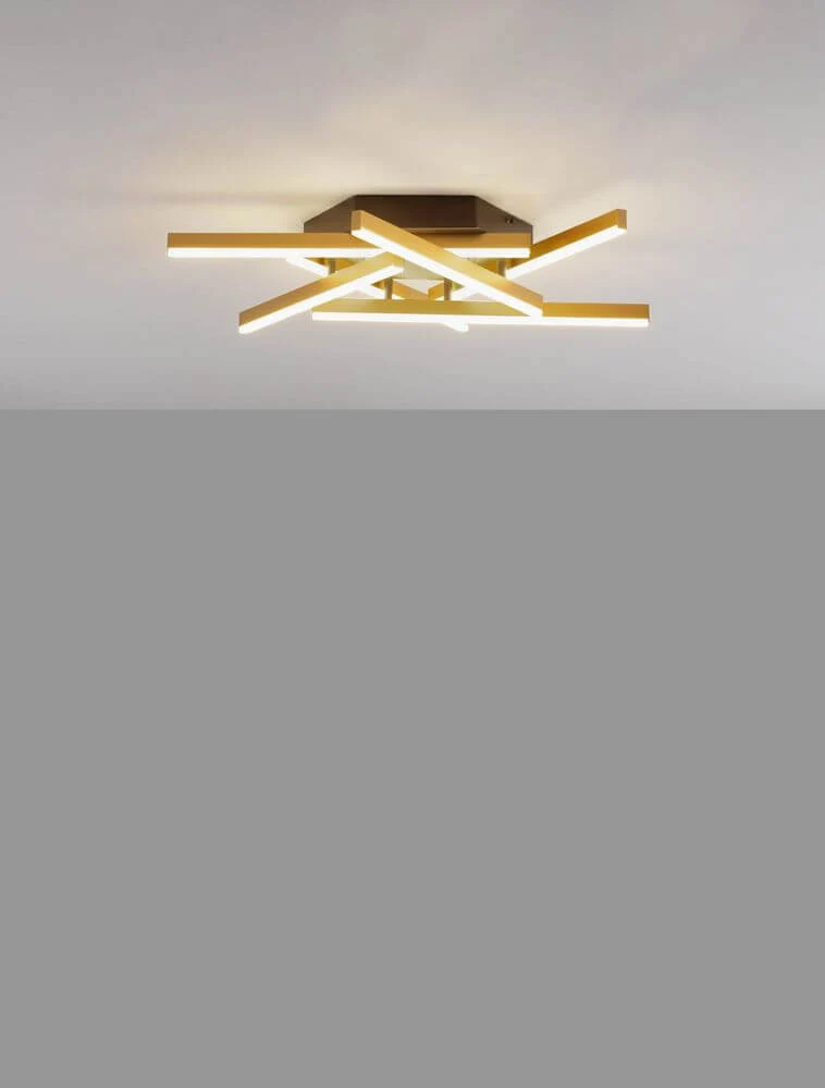 Hyde LED Deckenleuchte 3000K Gold-Gebürstet, Schwarz