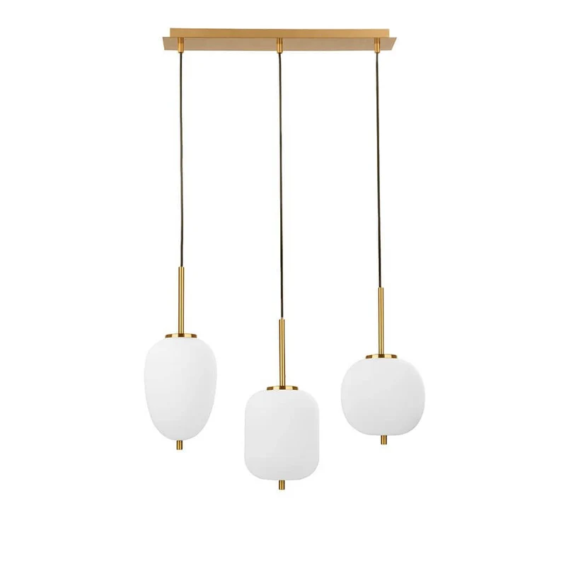 Nova Luce Lato Hängeleuchte 3-flammig Gold, Opal