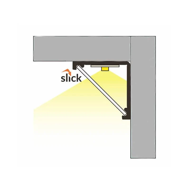 LED Aluminiumprofil Eck Duo Serie Eco Aufbau 2 Meter