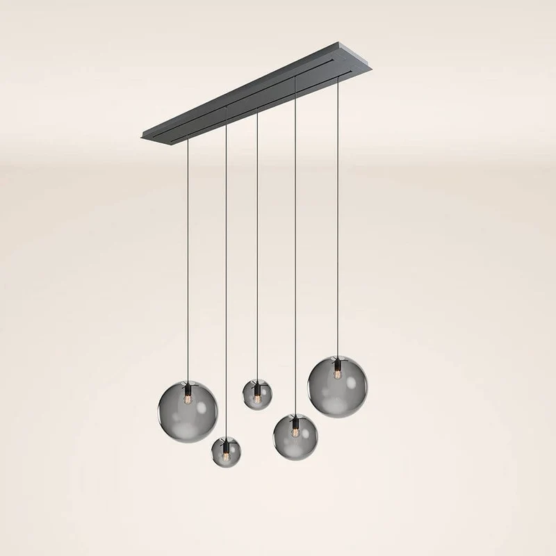 s.luce Orb 5-flammige Esstischlampe 2-reihig 160cm