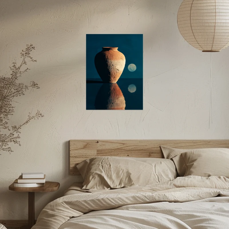 Terrakotta Vase Spiegelung Leinwandbild