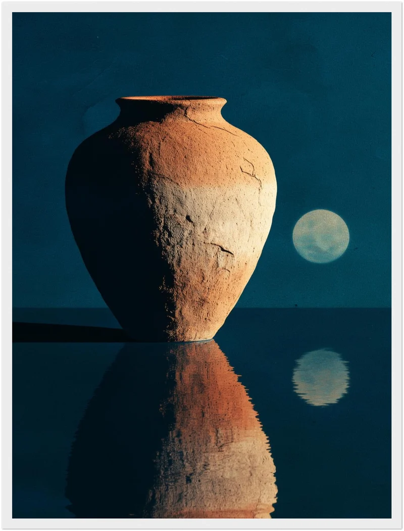Terrakotta Vase Spiegelung Poster