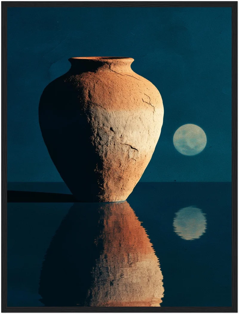 Terrakotta Vase Spiegelung Poster