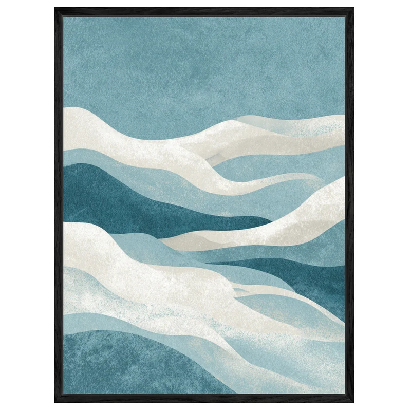 Abstrakte blaue Wellen Leinwandbild