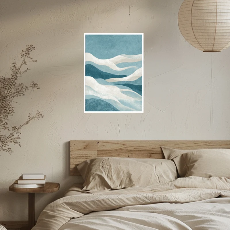 Abstrakte blaue Wellen Poster