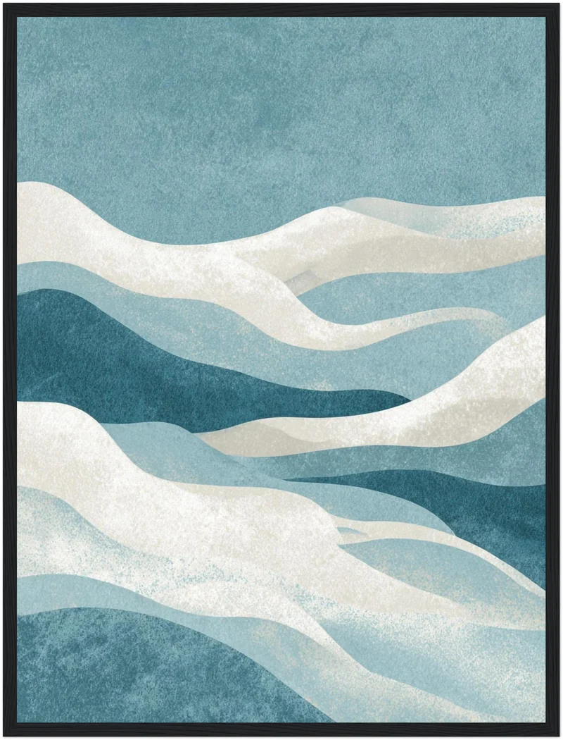 Abstrakte blaue Wellen Poster